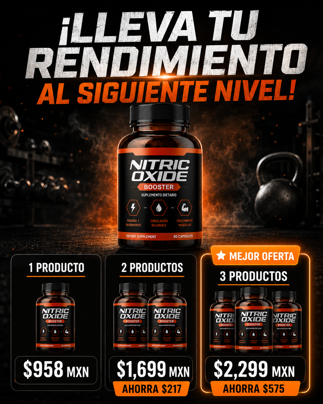 Suplemento Óxido Nítrico 60 caps