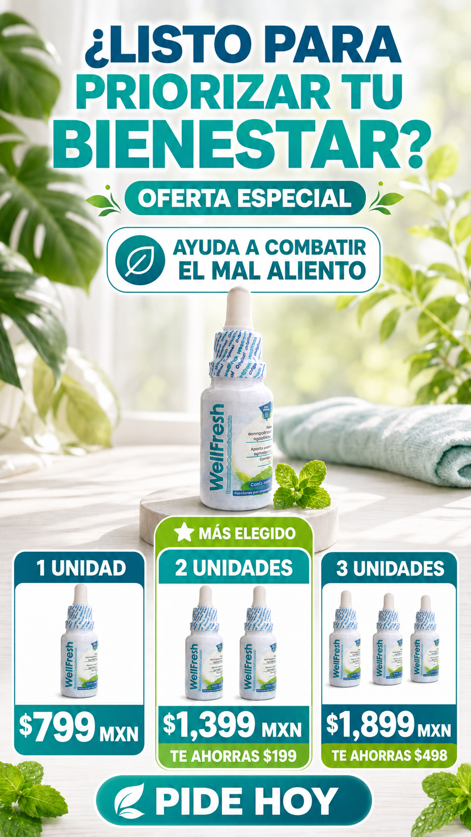 WellFresh Concentrado Esencia de Menta