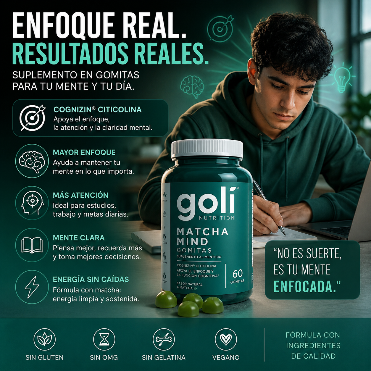 Suplemento Goli Verde Enfoque Atencion