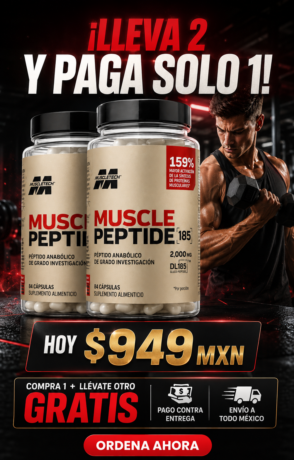 Suplemento Muscle Peptide 84 capsulas